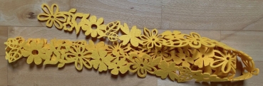 Deko Filzband Blumen gelb